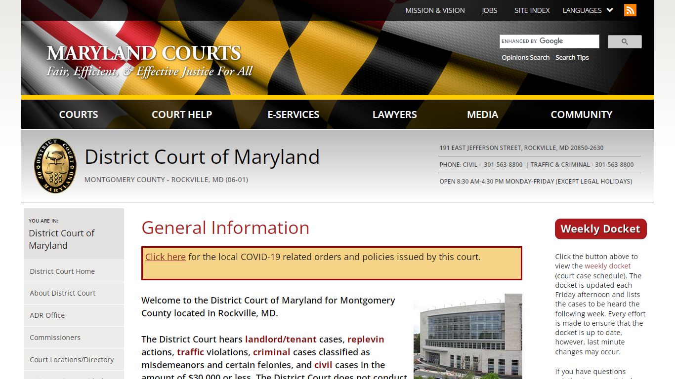 General Information | Maryland Courts